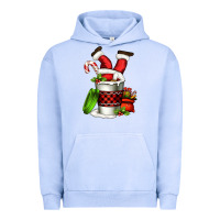 Pigment Grape Ice Santa claus in a coffee cup Urban Hoodie - FaDigitalArtStudio