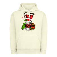 Pigment Pistachio Santa claus in a coffee cup Urban Hoodie - FaDigitalArtStudio