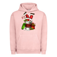 Pigment Salmon Santa claus in a coffee cup Urban Hoodie - FaDigitalArtStudio