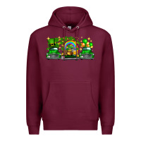 Burgundy st patricks trucks Premium Hoodie - FaDigitalArtStudio
