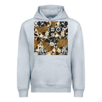 Heather Grey cowhide leopard seamless pattern Urban Hoodie - HRA Design Shop