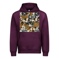 Mauve Wine cowhide leopard seamless pattern Urban Hoodie - HRA Design Shop