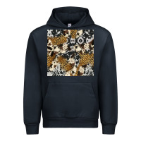 Navy cowhide leopard seamless pattern Urban Hoodie - HRA Design Shop