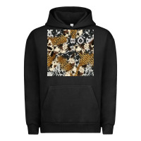 Pigment Black cowhide leopard seamless pattern Urban Hoodie - HRA Design Shop