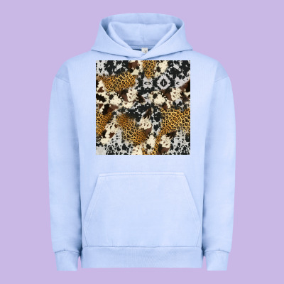 Cowhide Leopard Seamless Pattern Urban Hoodie Designed By Hra Design Shop