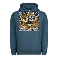 Pigment Midnight Navy cowhide leopard seamless pattern Urban Hoodie - HRA Design Shop