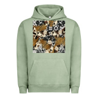 Pigment Oil Green cowhide leopard seamless pattern Urban Hoodie - HRA Design Shop