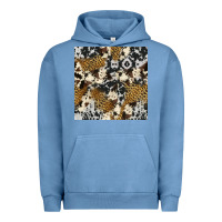 Pigment Pebble Blue cowhide leopard seamless pattern Urban Hoodie - HRA Design Shop