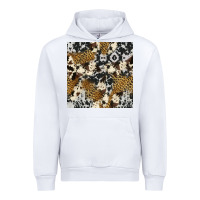 White cowhide leopard seamless pattern Urban Hoodie - HRA Design Shop