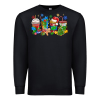 Black autism awareness christmas coffee Premium Sweatshirt - MaliasSmallBusiness