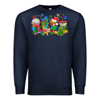 Navy autism awareness christmas coffee Premium Sweatshirt - MaliasSmallBusiness