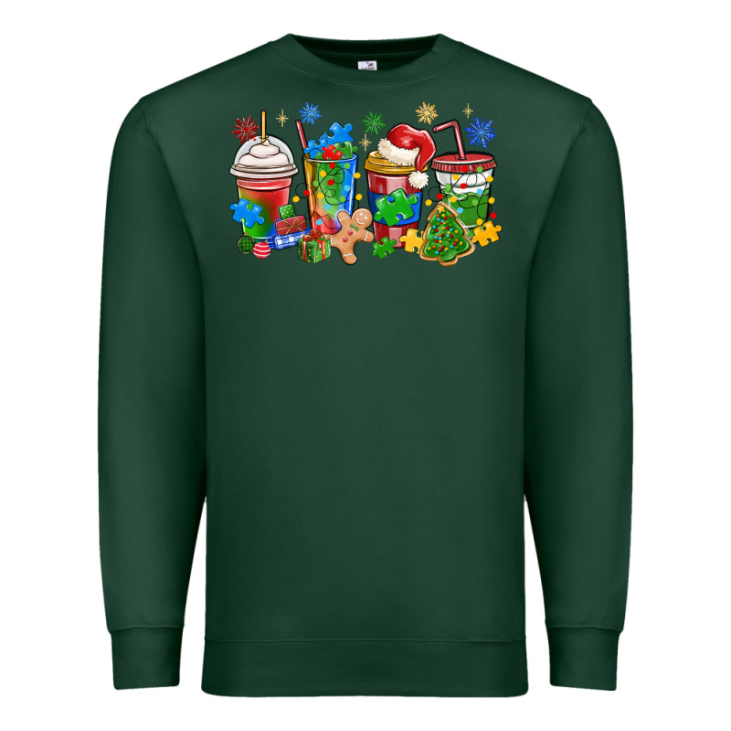 Autism Awareness Christmas Coffee Premium Sweatshirt by MaliasSmallBusiness | Teevron