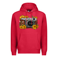 Cardinal sunflower bee vintage camera Premium Hoodie - FaDigitalArtStudio