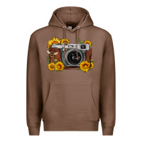 Chestnut sunflower bee vintage camera Premium Hoodie - FaDigitalArtStudio