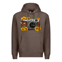 Coffee sunflower bee vintage camera Premium Hoodie - FaDigitalArtStudio