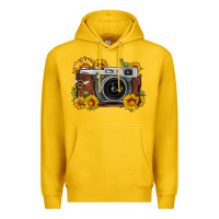 Lemon sunflower bee vintage camera Premium Hoodie - FaDigitalArtStudio