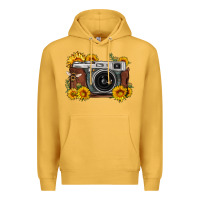 Mustard sunflower bee vintage camera Premium Hoodie - FaDigitalArtStudio