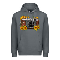 Rock sunflower bee vintage camera Premium Hoodie - FaDigitalArtStudio