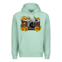 Seafoam sunflower bee vintage camera Premium Hoodie - FaDigitalArtStudio