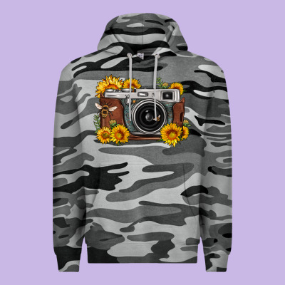 Sunflower Bee Vintage Camera Premium Hoodie Designed By Fadigitalartstudio