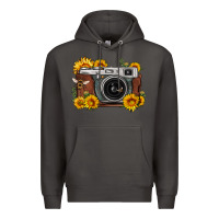 Smoke sunflower bee vintage camera Premium Hoodie - FaDigitalArtStudio