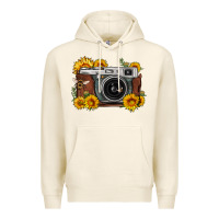 Tofu sunflower bee vintage camera Premium Hoodie - FaDigitalArtStudio