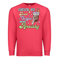 Cardinal fueled by iced coffee and anxiety Premium Sweatshirt - MaliasSmallBusiness