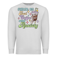 Dove Grey fueled by iced coffee and anxiety Premium Sweatshirt - MaliasSmallBusiness