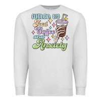 Oatmeal Heather fueled by iced coffee and anxiety Premium Sweatshirt - MaliasSmallBusiness