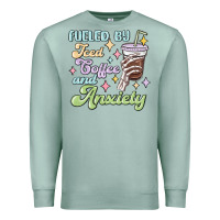 Seafoam fueled by iced coffee and anxiety Premium Sweatshirt - MaliasSmallBusiness
