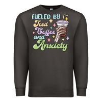 Smoke fueled by iced coffee and anxiety Premium Sweatshirt - MaliasSmallBusiness