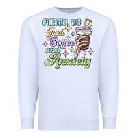 White fueled by iced coffee and anxiety Premium Sweatshirt - MaliasSmallBusiness