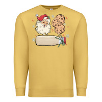 Antique Gold custom milk and cookies with santa Premium Sweatshirt - MaliasSmallBusiness