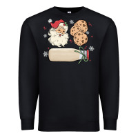 Black custom milk and cookies with santa Premium Sweatshirt - MaliasSmallBusiness