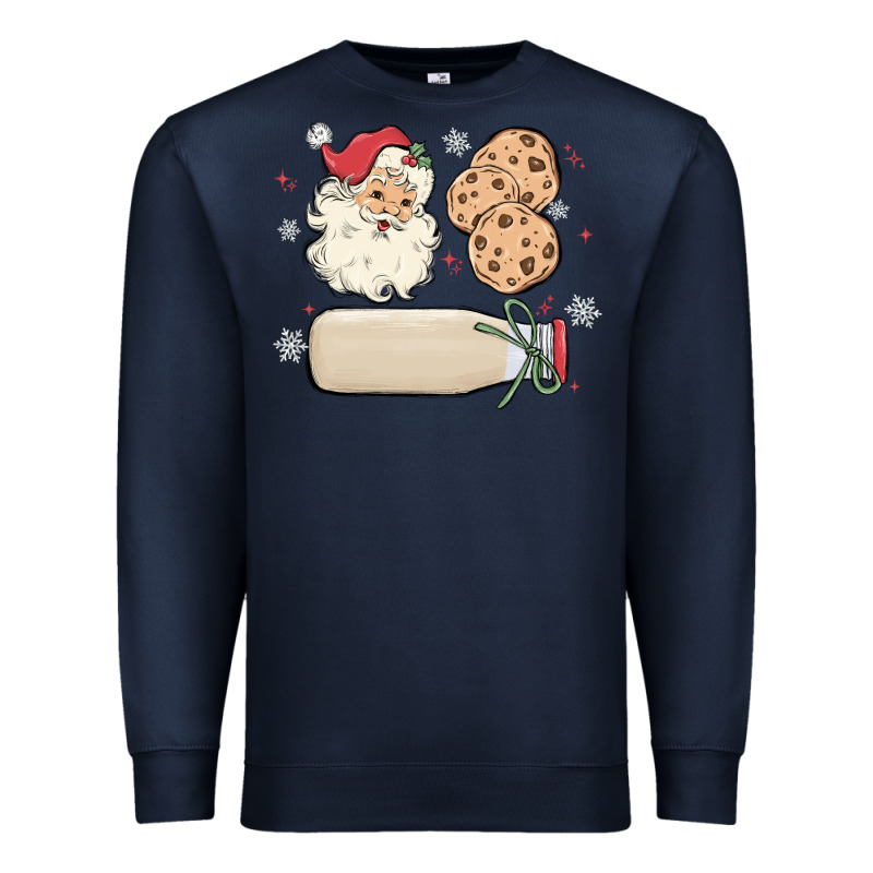 Custom Milk And Cookies With Santa Premium Sweatshirt by MaliasSmallBusiness | Teevron