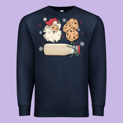 Premium Sweatshirt custom milk and cookies with santa
