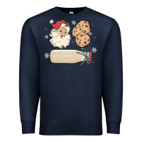 Navy custom milk and cookies with santa Premium Sweatshirt - MaliasSmallBusiness