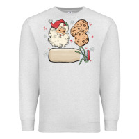 Oatmeal Heather custom milk and cookies with santa Premium Sweatshirt - MaliasSmallBusiness