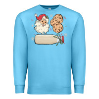 Ocean Blue custom milk and cookies with santa Premium Sweatshirt - MaliasSmallBusiness