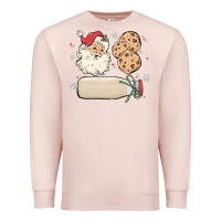 Pale Pink custom milk and cookies with santa Premium Sweatshirt - MaliasSmallBusiness