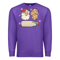 Purple custom milk and cookies with santa Premium Sweatshirt - MaliasSmallBusiness