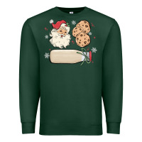 Sports Green custom milk and cookies with santa Premium Sweatshirt - MaliasSmallBusiness