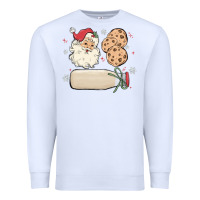 White custom milk and cookies with santa Premium Sweatshirt - MaliasSmallBusiness