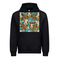 Black charolais cow and sunflowers seamless pattern Urban Hoodie - HRA Design Shop