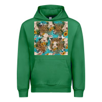 Emerald charolais cow and sunflowers seamless pattern Urban Hoodie - HRA Design Shop