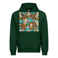Forest Green charolais cow and sunflowers seamless pattern Urban Hoodie - HRA Design Shop