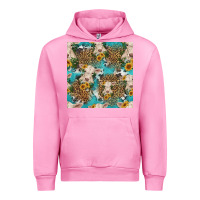Fuchsia Pink charolais cow and sunflowers seamless pattern Urban Hoodie - HRA Design Shop