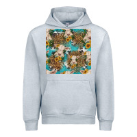 Heather Grey charolais cow and sunflowers seamless pattern Urban Hoodie - HRA Design Shop