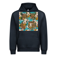 Navy charolais cow and sunflowers seamless pattern Urban Hoodie - HRA Design Shop