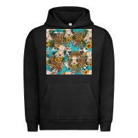 Pigment Black charolais cow and sunflowers seamless pattern Urban Hoodie - HRA Design Shop